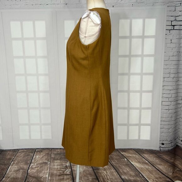Pret a Porter Suits camel Brown sleeveless Sheath Dress Size 12 - Picture 4 of 8